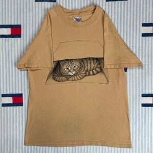 Vintage 1990 Double sided Cat Kitten short sleeve tee shirt